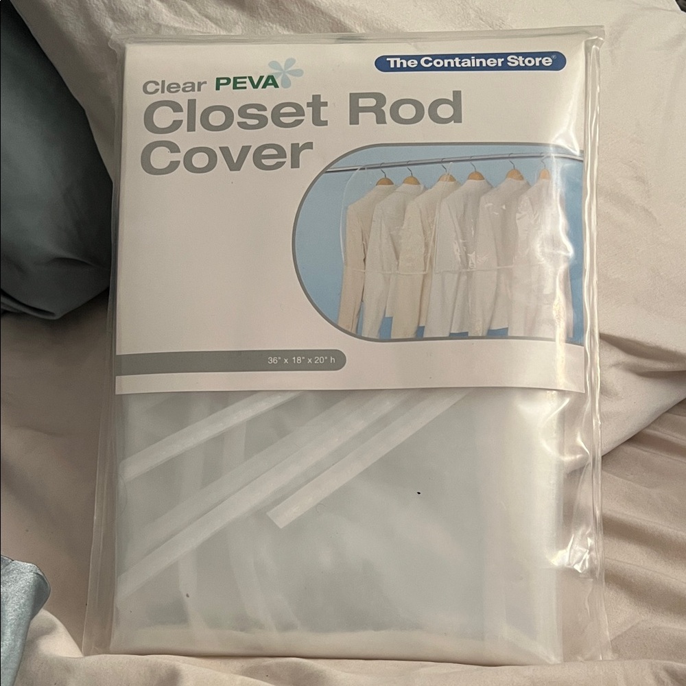 The Container Store Transparent Closet Rod Cover